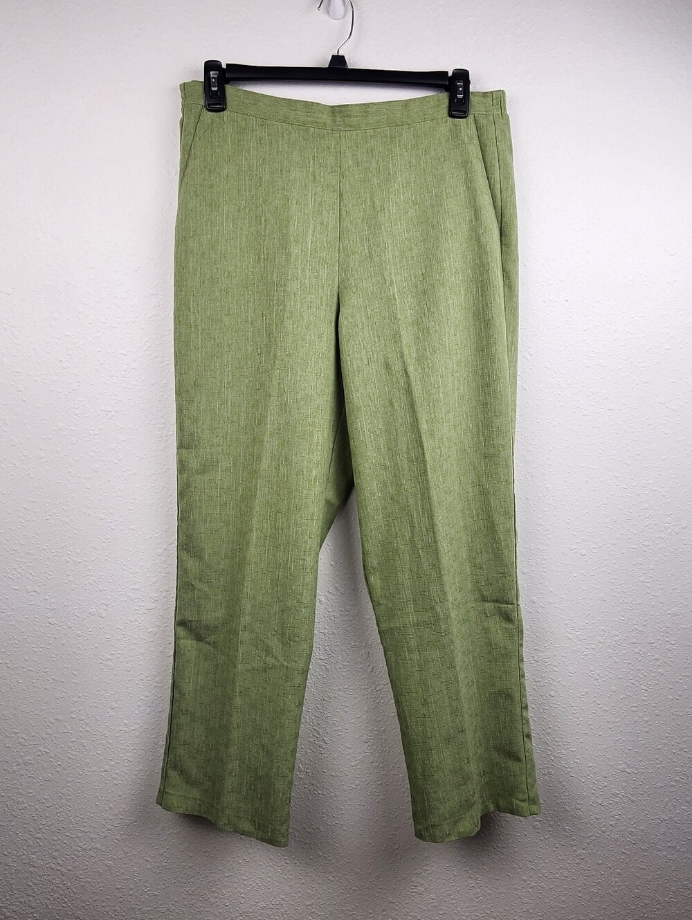 Alfred Dunner Women’s Plus Size 14 Green Pull On Ankle Suit Pants Career Office